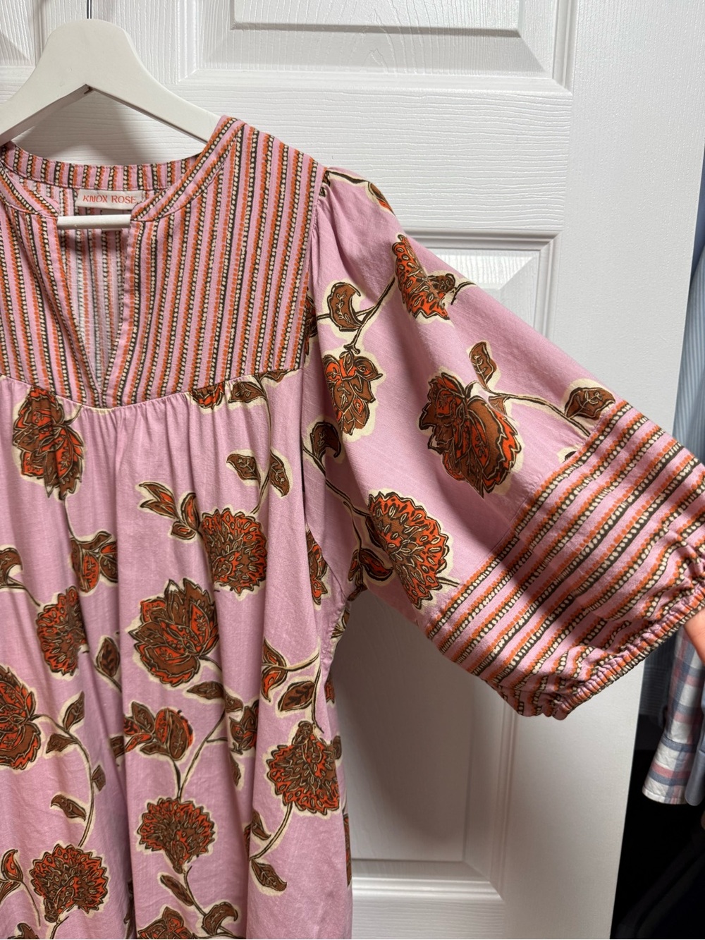 Knox Rose Pink Floral Puff-Sleeve Tunic Dress - Picture 3 of 5